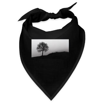 Die Bank und der Baum im Nebel - Bandana - Schwarz - Vorne