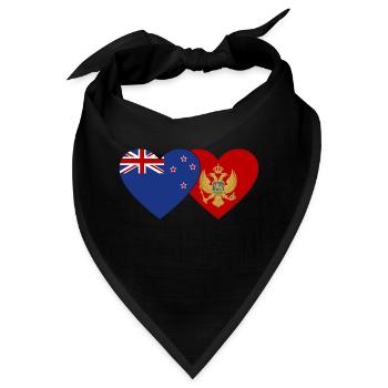Neuseeland Montenegro Flagge - Bandana - Schwarz - Vorne