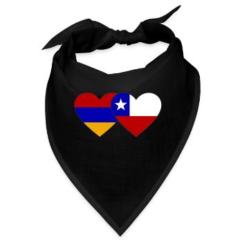 Armenien Chile Flagge Herz - Bandana - Schwarz - Vorne