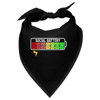 Lustiger sozialer Batterie-Anti-introvertierter sozialer Sarkasmus - Bandana - Schwarz - Vorne