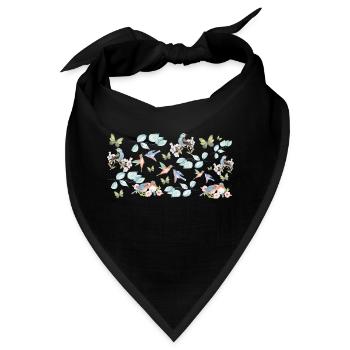 Wildblumen-Geschenkidee - Bandana - Schwarz - Vorne