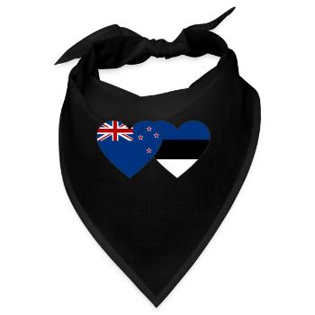 Neuseeland Estland Flagge - Bandana - Schwarz - Vorne