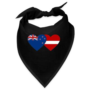 Neuseeland Lettland Flagge - Bandana - Schwarz - Vorne