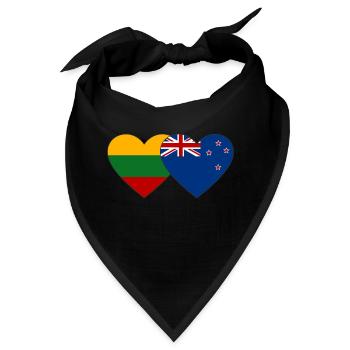 Litauen Neuseeland Flagge - Bandana - Schwarz - Vorne