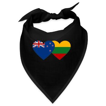 Neuseeland Litauen Flagge - Bandana - Schwarz - Vorne