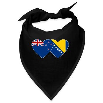 Neuseeland Bosnien Flagge - Bandana - Schwarz - Vorne