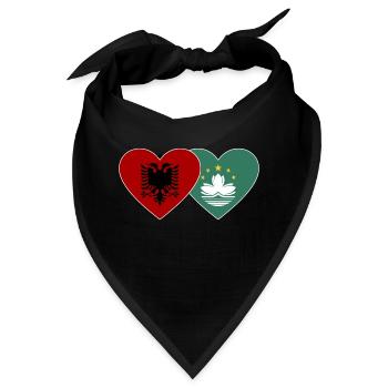 Albanien Macau Flagge Herz - Bandana - Schwarz - Vorne