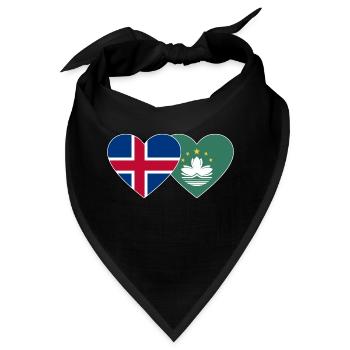 Island Macau Flagge Herz - Bandana - Schwarz - Vorne