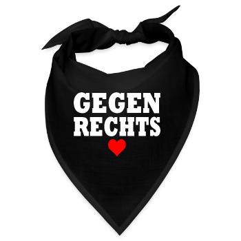 Gegen rechts - Bandana - Schwarz - Vorne