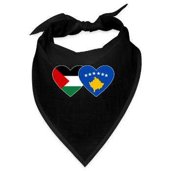 Palästina Kosovo Flagge Herz - Bandana - Schwarz - Vorne