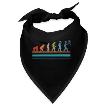 Retro Vintage Social Media Evolution - Bandana - Schwarz - Vorne