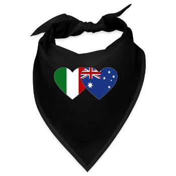 Italien Australien Flagge Herz - Bandana - Schwarz - Vorne