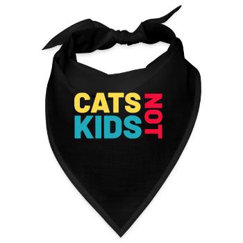 cats not kids katzenspruch - Bandana - Schwarz - Vorne