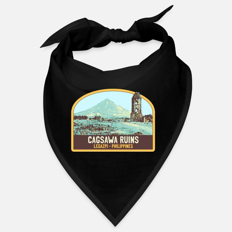 Ruines de Cagsawa, volcan Mayon, Philippines Bandana