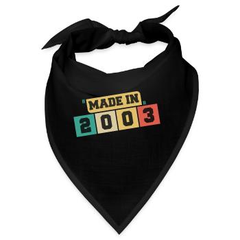 2003 Geburtstag 2003 Jahrgang 2003 Geburtstag - Bandana - Schwarz - Vorne