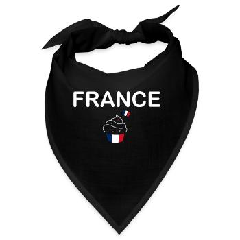 FRANKREICH Flagge und Emblem von Frankreich. Ertragen - Bandana - Schwarz - Vorne