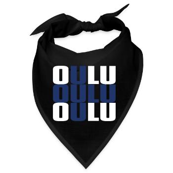 Oulu Finnland Fahne - Bandana - Schwarz - Vorne