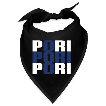 Pori Finnland Fahne - Bandana - Schwarz - Vorne