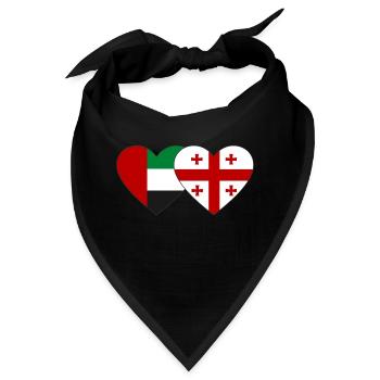 Vereinigte Arabische Emirate Georgien Flagge Herz - Bandana - Schwarz - Vorne
