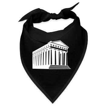 Antike griechische Tempelillustration - Bandana - Schwarz - Vorne