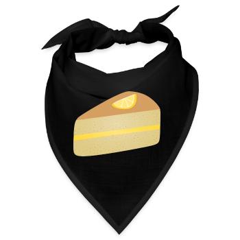 Zitronenscheibe Mohnkuchen Dessert Zitrus - Bandana - Schwarz - Vorne