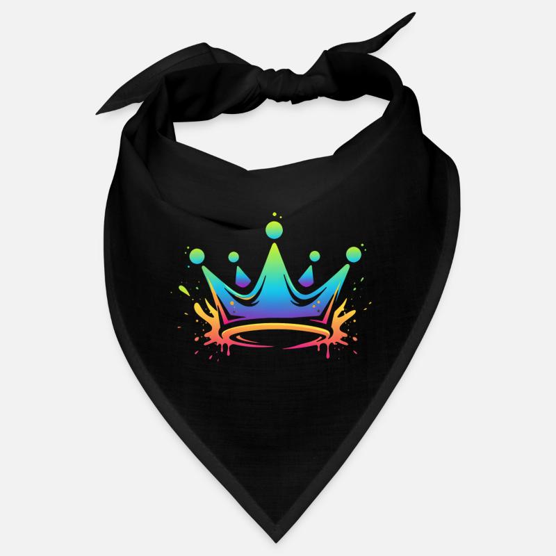 Regenbogen Kronen Splash Bandana