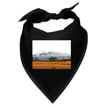 Schneebedeckte Berglandschaft in Island - Bandana - Schwarz - Vorne