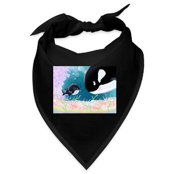 Kleine Orca-Freundschaft Unterwasser - Bandana - Schwarz - Vorne