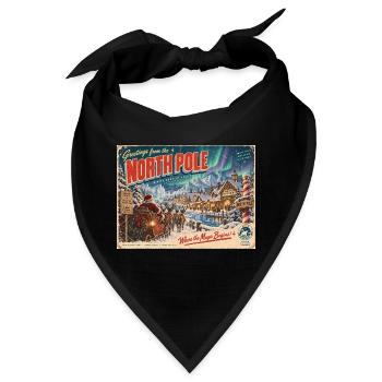 Grüße vom Nordpol Retro-Postkarte - Bandana - Schwarz - Vorne
