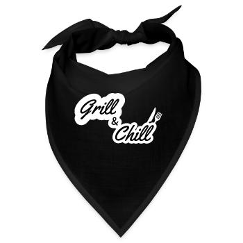 grill and chill | Grillen | Sommer | Spass - Bandana - Schwarz - Vorne