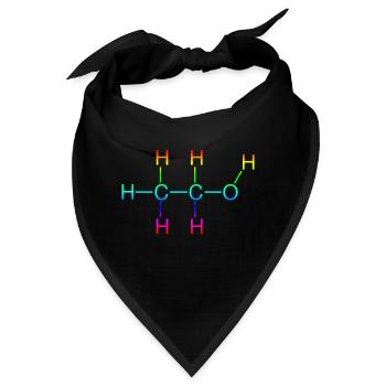 Ethanol Alkohol Strukturformel - Bandana - Schwarz - Vorne
