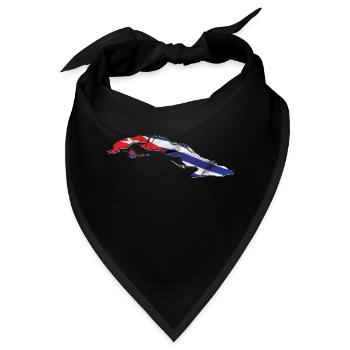 Kuba Flagge in der Kuba Landkarte - Bandana - Schwarz - Vorne