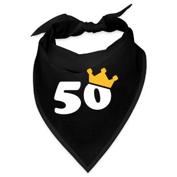 50 Krone 50 Geburtstag 50 Jahre - Bandana - Schwarz - Vorne