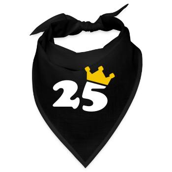 25 Krone 25 Geburtstag 25 Jahre - Bandana - Schwarz - Vorne