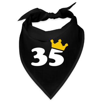 35 Krone 35 Geburtstag 35 Jahre - Bandana - Schwarz - Vorne