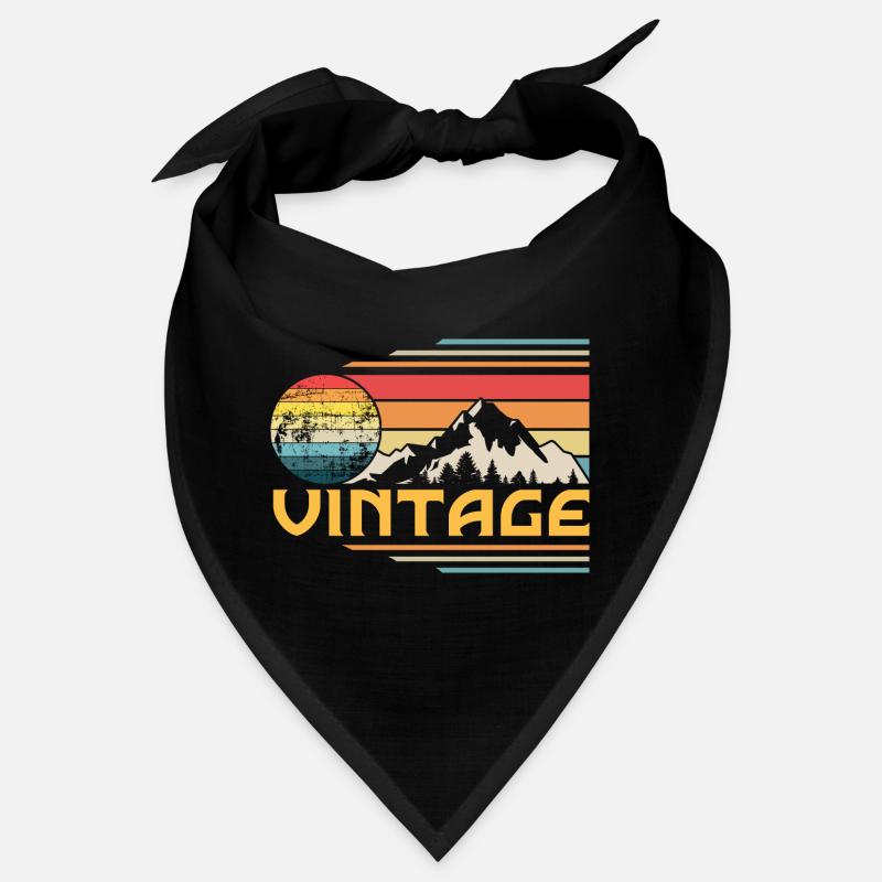 Retro Vintage Sunset - Bandana - black