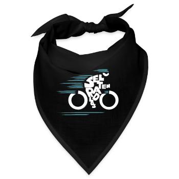 Ich bin selten radlos! Typo Fahrrad, modern - Bandana - Schwarz - Vorne