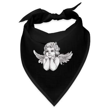 Kleine träumerische Engel-Putte - Bandana - Schwarz - Vorne