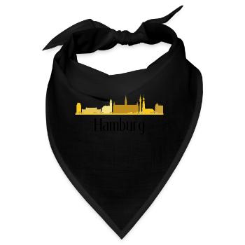 HAMBURG Skyline - Bandana - Schwarz - Vorne