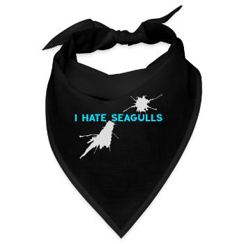 I hate Seagulls Seemöwe Kapitän Hafenmeister Boot - Bandana - Schwarz - Vorne
