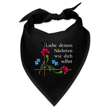 Nächstenliebe 2 - Bandana - Schwarz - Vorne