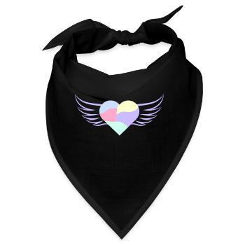 Pastellfarbenes Herz mit Flügeln - ApriNoeScor - Bandana - Schwarz - Vorne