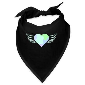 Pastellfarbenes Herz mit Flügeln - ApriNoeScor - Bandana - Schwarz - Vorne