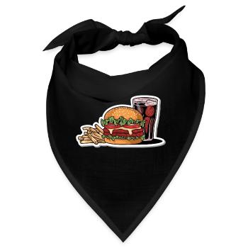 HAMBURGER FAST FOOD SNACK BUN BURGER - Bandana - Schwarz - Vorne
