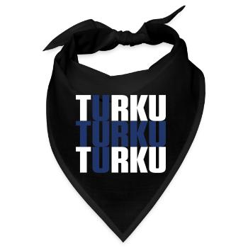 Turku Finnland Fahne - Bandana - Schwarz - Vorne