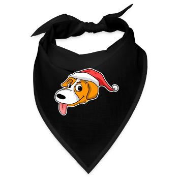 Weihnachten Hund Kopf Mütze - Bandana - Schwarz - Vorne