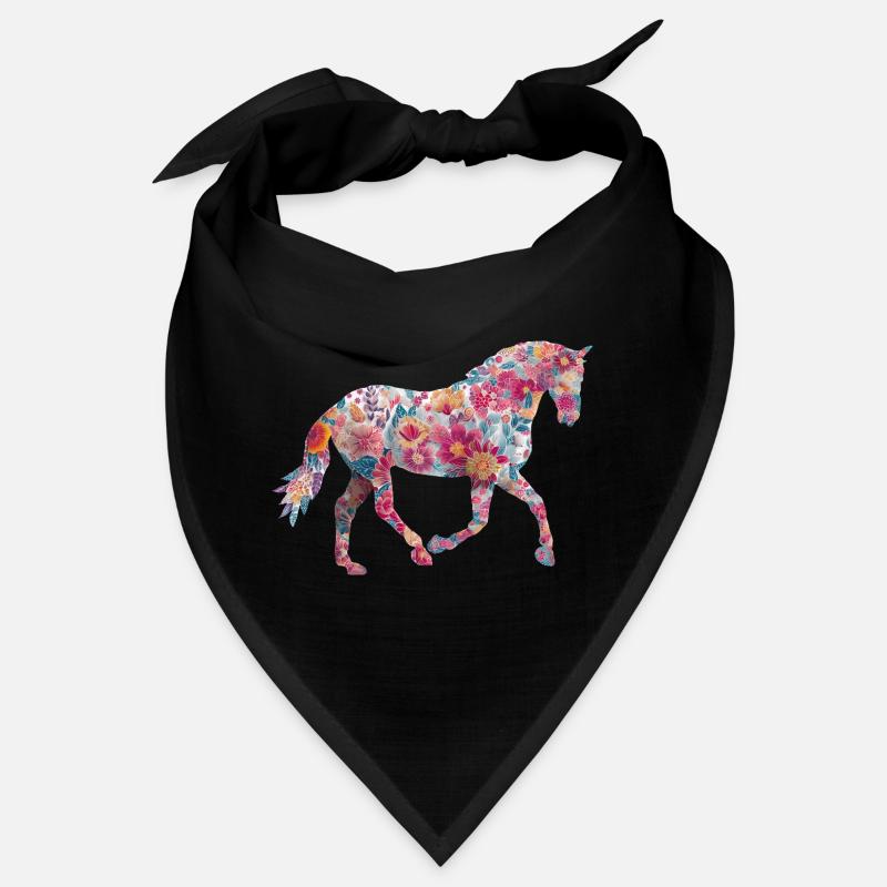 Pferd Blumen Muster Bandana
