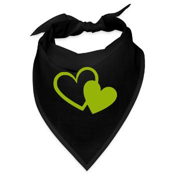grünes Herz grün grüne Herzen Herzmuster - Bandana - Schwarz - Vorne