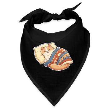 Katze Schlafen - Bandana - Schwarz - Vorne
