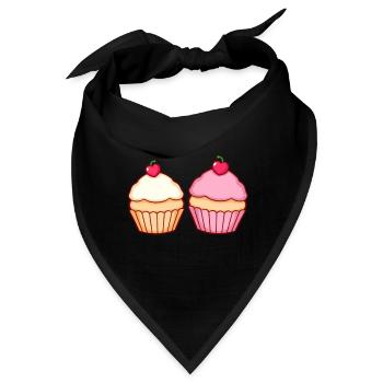 Cupcake Muffin Bäckerei Konditorei backen Geschenk - Bandana - Schwarz - Vorne